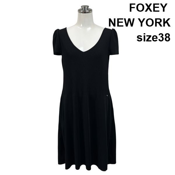 ◇ フォクシーニューヨーク FOXEY NEW YORK ワンピース ひざ丈 半袖 V