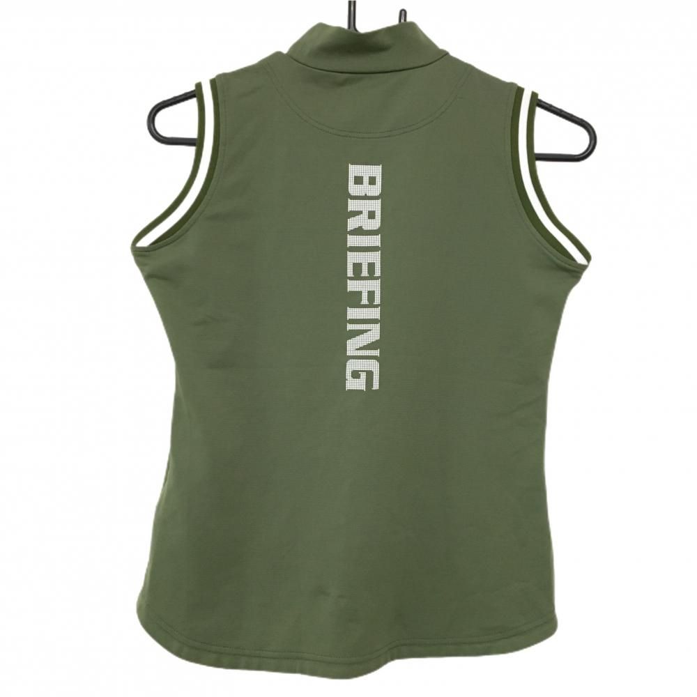 BRIEFING ノースリーブシャツ ホワイト/ブラック Ｓ 未使用品 超美品】ブリーフィング ノースリーブハイネックシャツ カーキ×白 背面