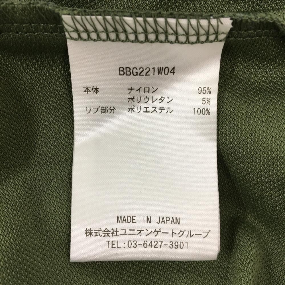 【超美品】ブリーフィング ノースリーブハイネックシャツ カーキ×白 背面ロゴプリント  レディース S ゴルフウェア BRIEFING 超美品】ブリーフィング ノースリーブハイネックシャツ カーキ×白 背面
