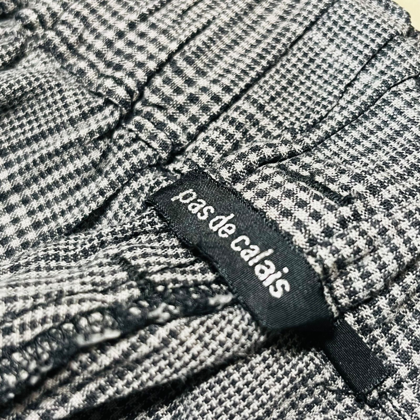pas de calais パドカレ コットンリネン チェック柄 サルエルパンツ