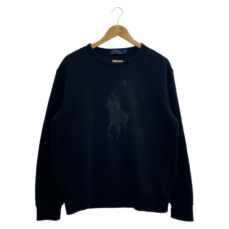 【中古】POLO RALPH LAUREN FLEECE PO CREW SWEAT SHIRT M ブラック ポロ ラルフローレン[10]