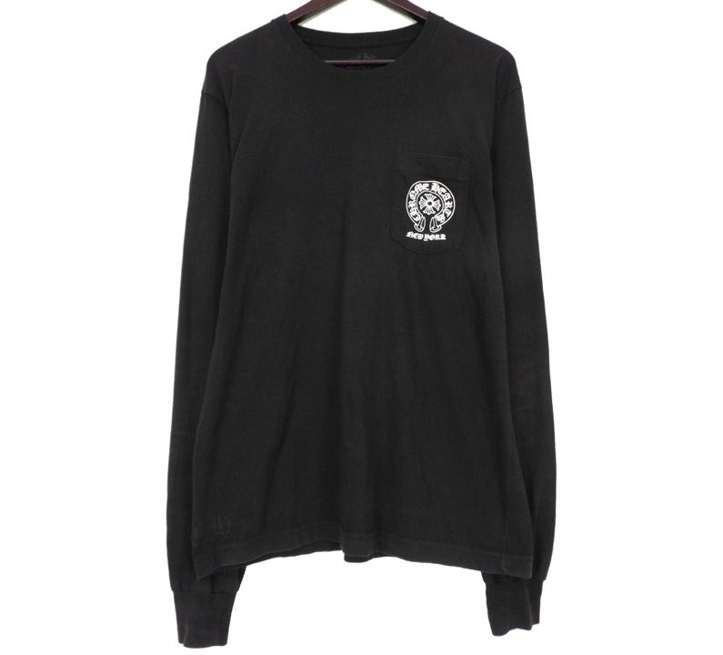 クロムハーツ CHROME HEARTS 【 CH LS 1 】 ニューヨーク限定 袖フローラル バック ホースシュー プリント ロングスリーブ 長袖 カットソー w27331