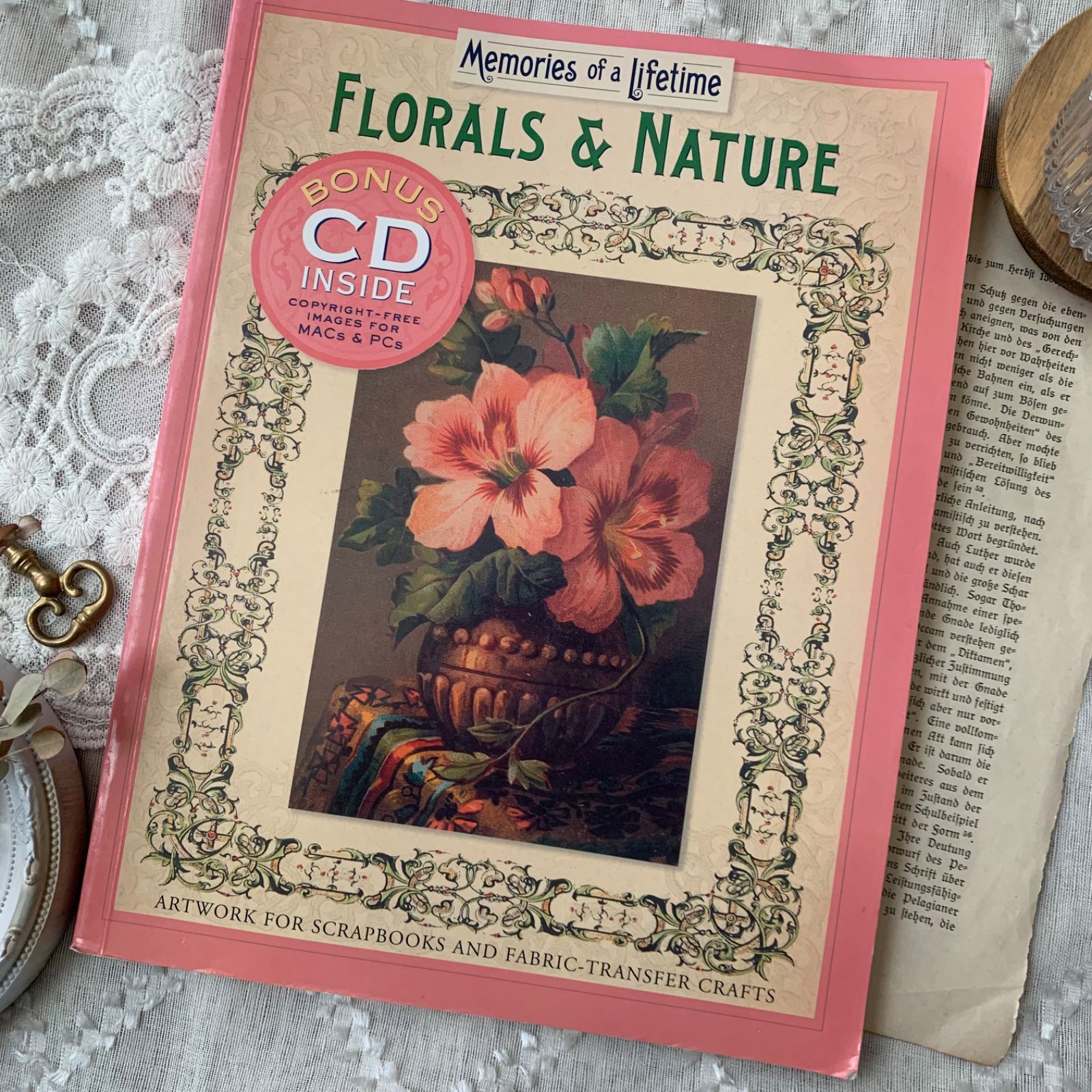 ヴィンテージ 洋書 ヴィクトリアン調 FLORALS & NATURE 花 素材集