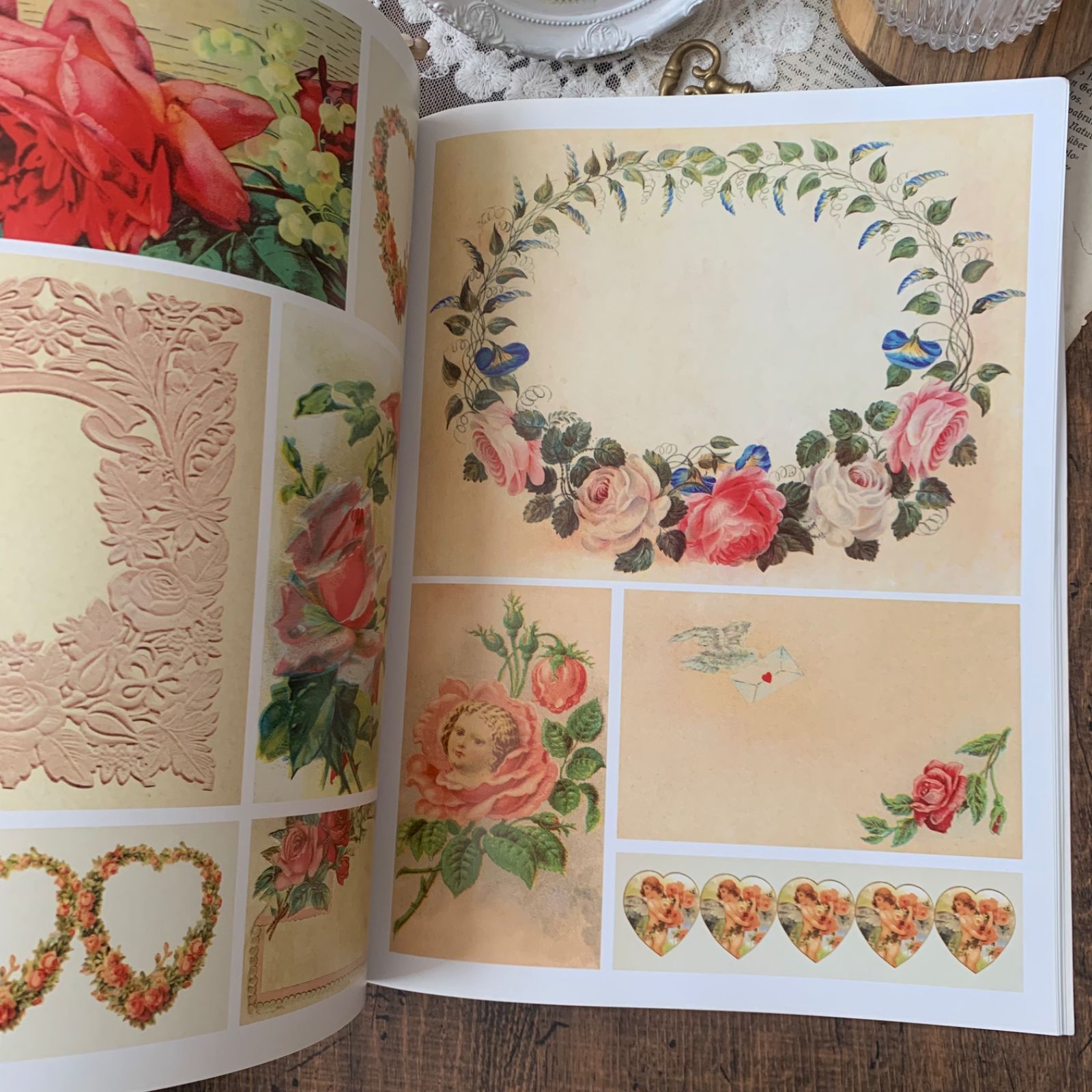 ヴィンテージ 洋書 ヴィクトリアン調 FLORALS & NATURE 花 素材集