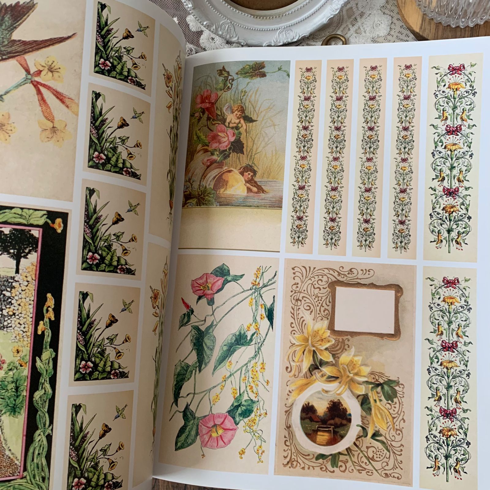 ヴィンテージ 洋書 ヴィクトリアン調 FLORALS & NATURE 花 素材集
