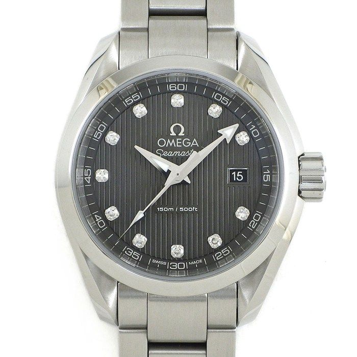 オメガ OMEGA 腕時計 シーマスター アクアテラ 150M 231.10.30.60.56.001 デイト 11ポイント ダイヤインデックス ストライプ グレー文字盤 SS クオーツアナログ 【中古】