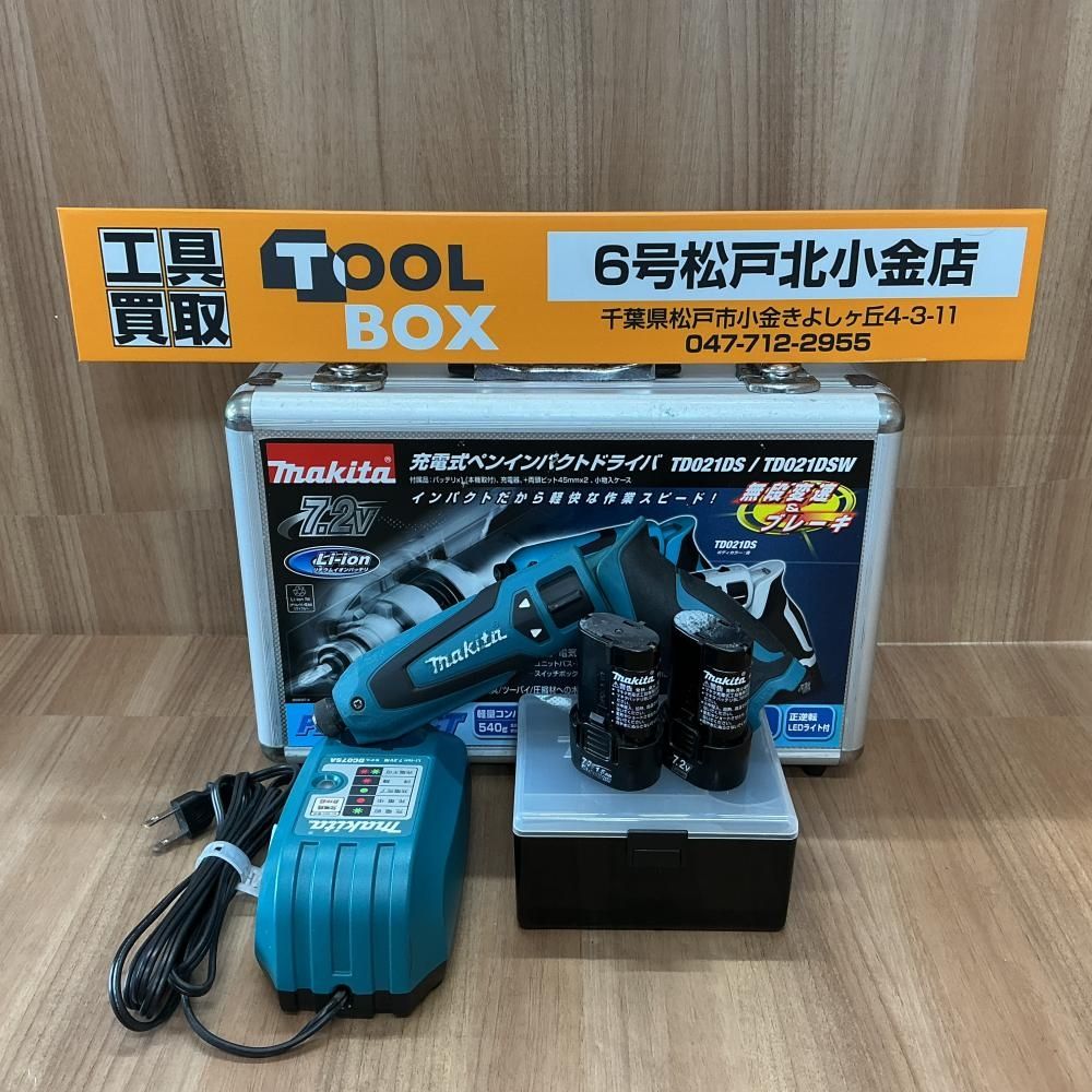 【中古】マキタ/maktia TD021DS 7.2V充電式ペンインパクトドライバ（バッテリ・充電器付）【204】