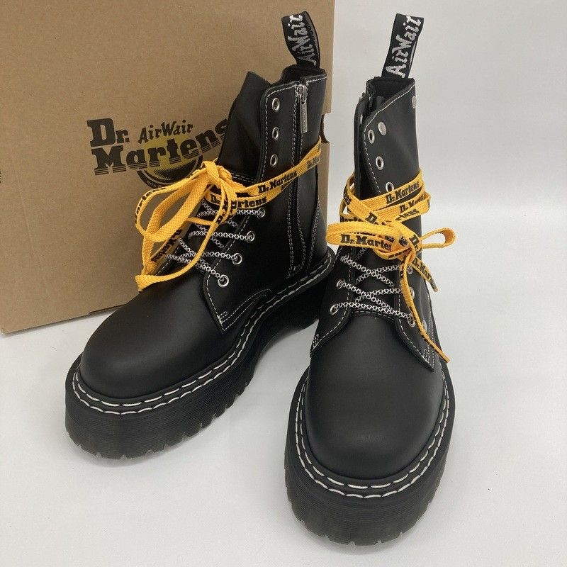 Dr.Martens ドクターマーチン JADON WDS ジェイドン ホワイトダブルステッチ 8ホールブーツ 43031001 新品同様 US9 27cm相当 ワークブーツ 厚底 シューズ メンズ ブラック イエロー 靴 ★SS533