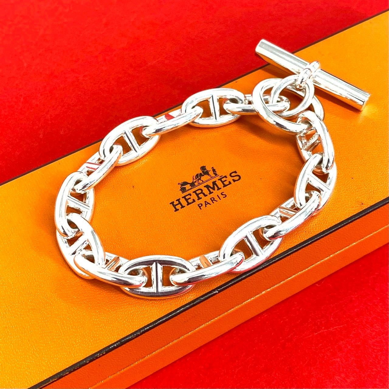 極 美品 箱付き HERMES エルメス シェーヌダンクル GM 14コマ