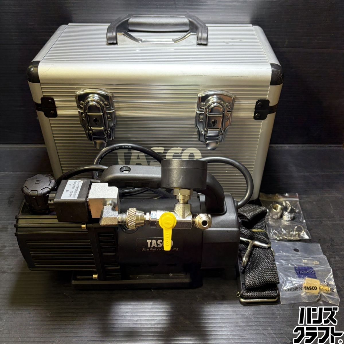 ▼【中古】イチネンTASCO タスコ TA150SW ウルトラミニ真空ポンプ 付属品・ケース付き