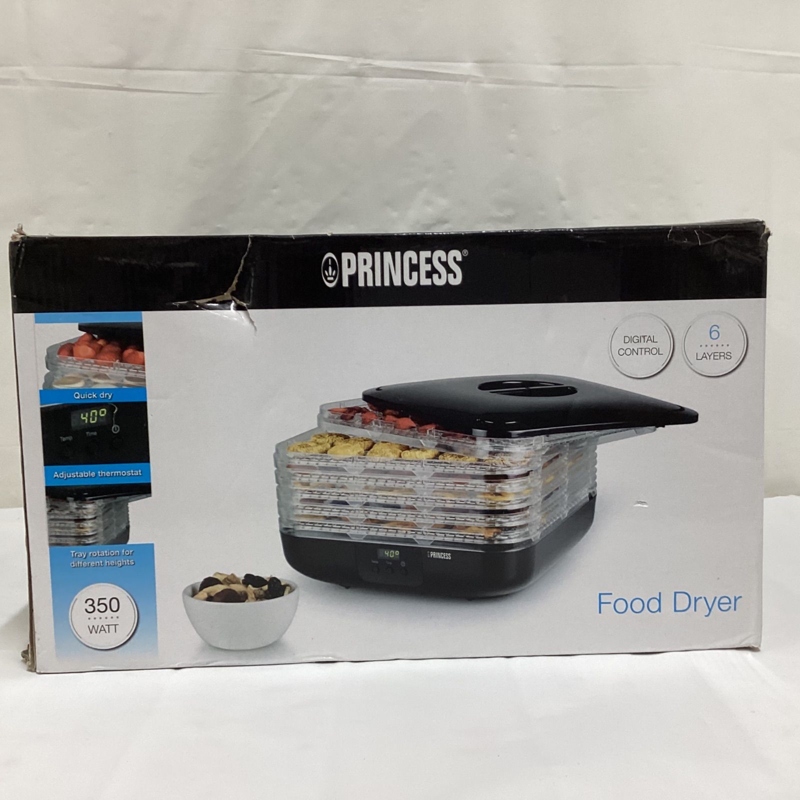 PRINCESS フードドライヤー 112383 6段トレイ 40〜70℃ タイマー付 付属