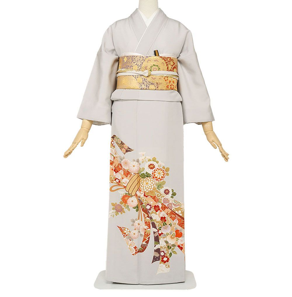礼装用　色留袖　束ね熨斗　着物単品　【結婚式、披露宴などの祝い事に】旧レンタル商品