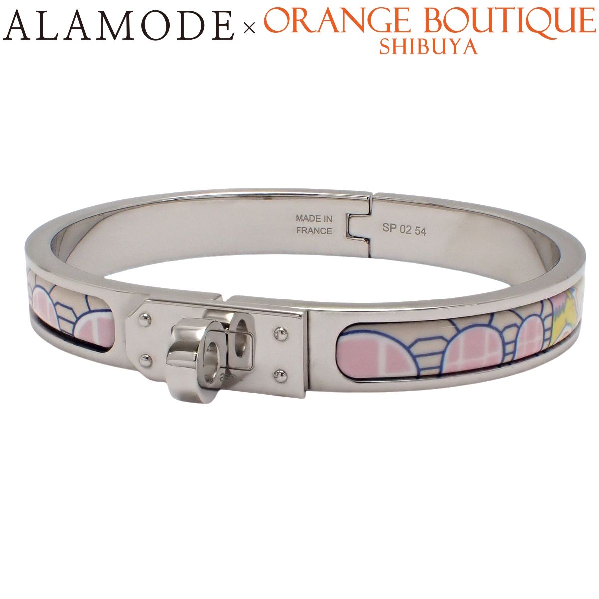 HERMES(エルメス) ミニ・クリック・ケリー ブレスレット フォーブルシティ コンフェッティ メタル エナメル バングル アクセサリー ジュエリー シルバー銀 ピンク レディース 40802201211【中古】【アラモード】 47,450円