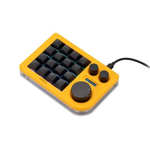 KB16 マクロメカニカルキーボードアルミニウム製/片手キーボード/RGB VIA ホットスワップ プログラム機能対応可能/16キー/Ps Pr LrC Blenderなどのソフトに利用可能 (黄色)★m 49398969