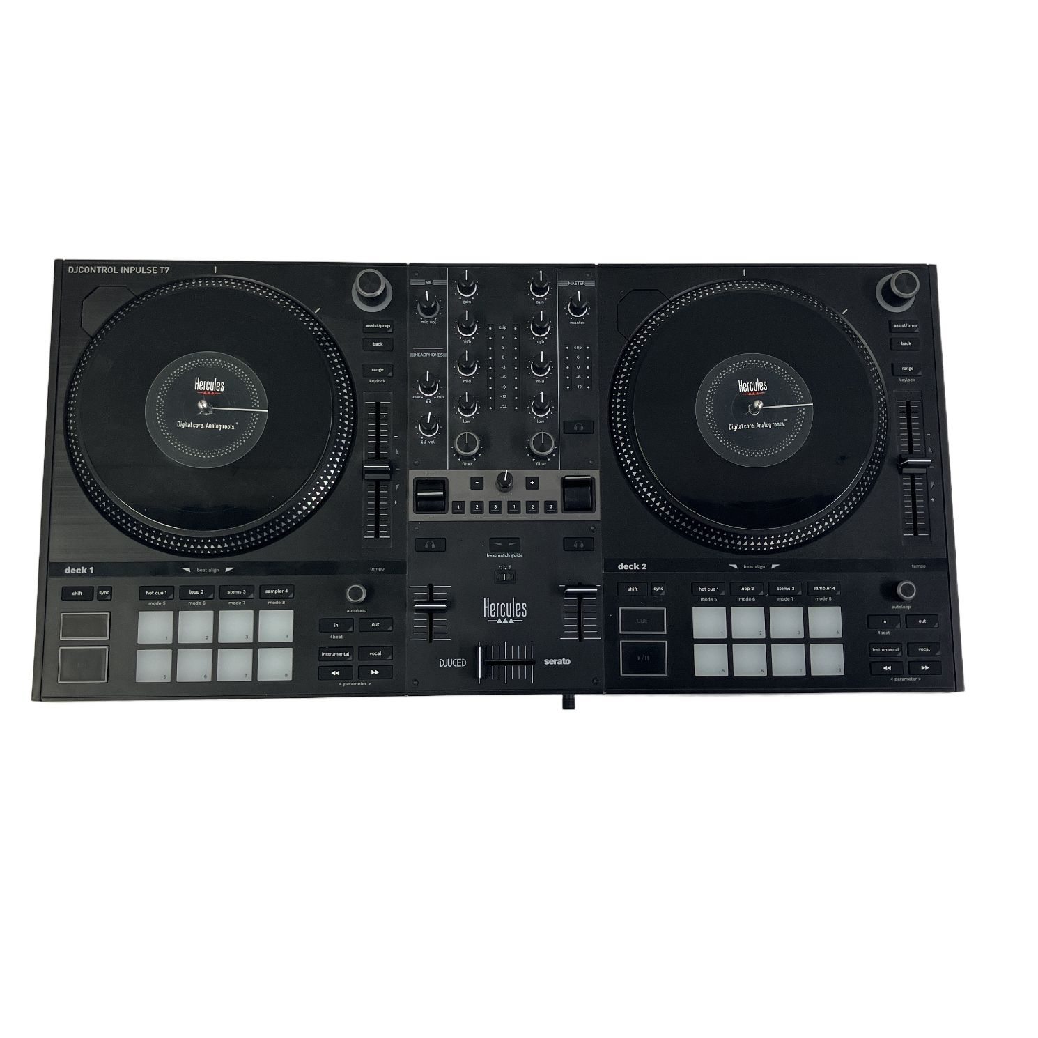 Hercules DJControl Inpulse T7 DJコントローラー スクラッチ対応 モーター駆動プラッター Serato DJ Lite 訳あり 中古 T11204222