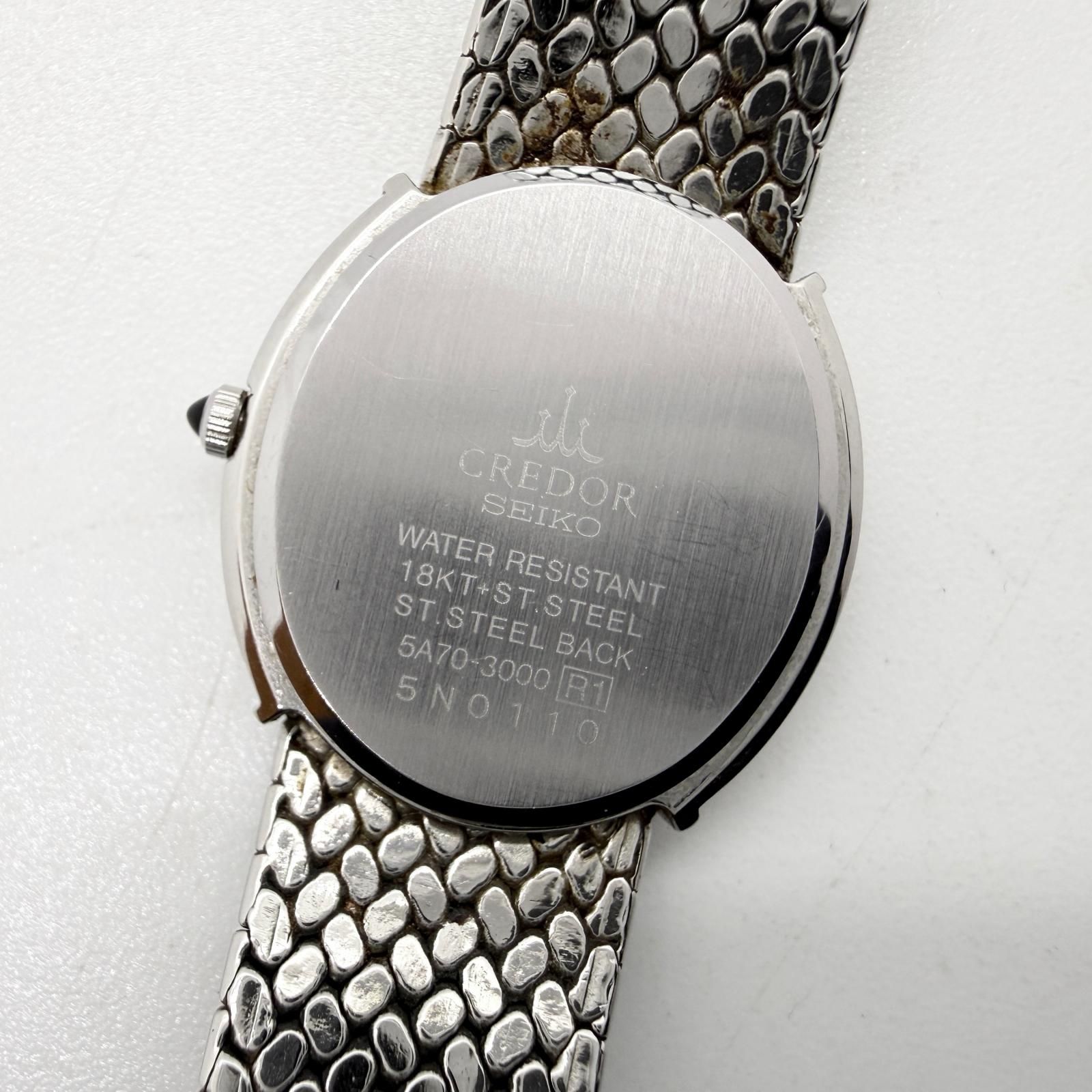 SEIKO セイコー CREDOR クレドール 5A70-3000 SS/YG ピンクシェル