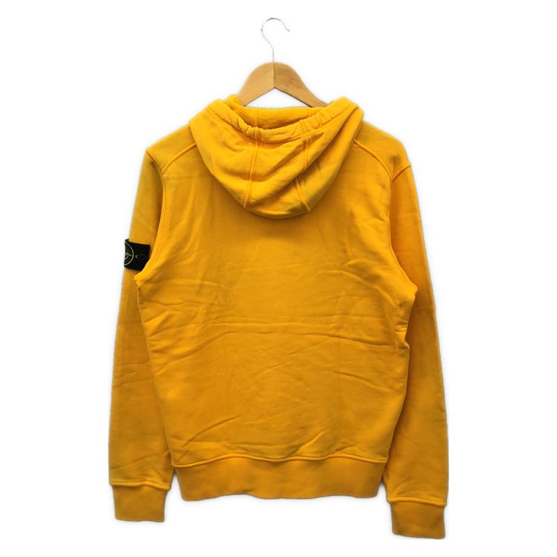中古】STONE ISLAND プルオーバーパーカー S イエロー ストーン