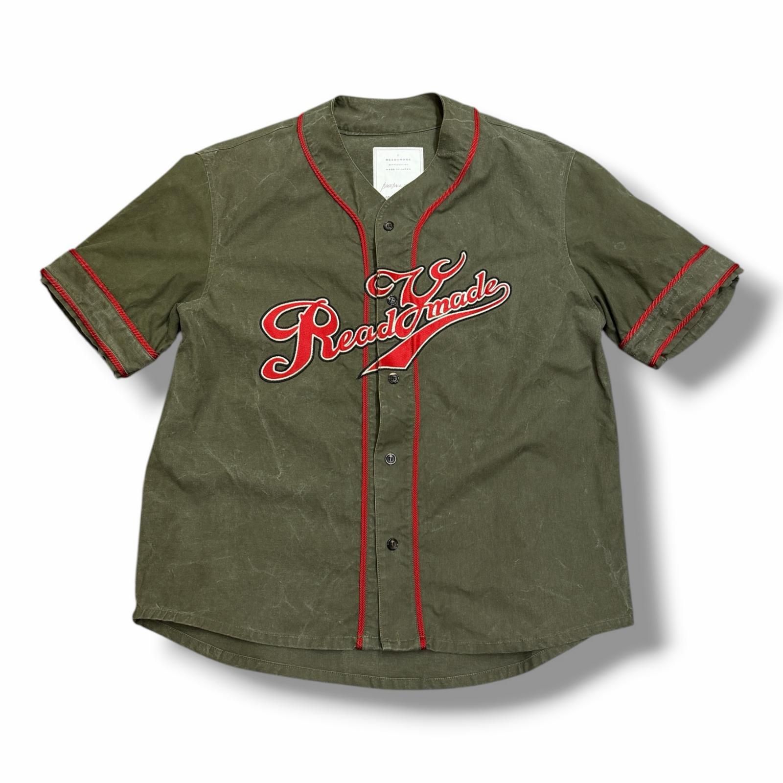 READYMADE BASEBALL SHIRT ベースボールシャツ ヴィンテージテント シャツ レディメイド カーキ 4 （18849M）