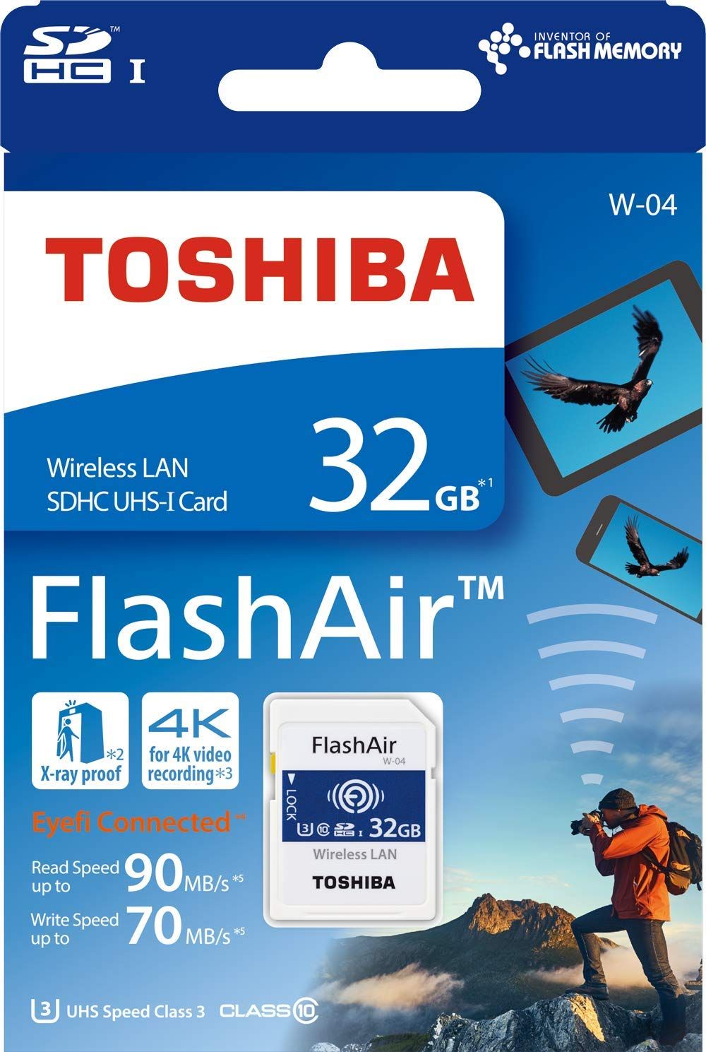 東芝(TOSHIBA)FlashAir W-04 SDHCメモリーカード 32GB SDスピードクラス10