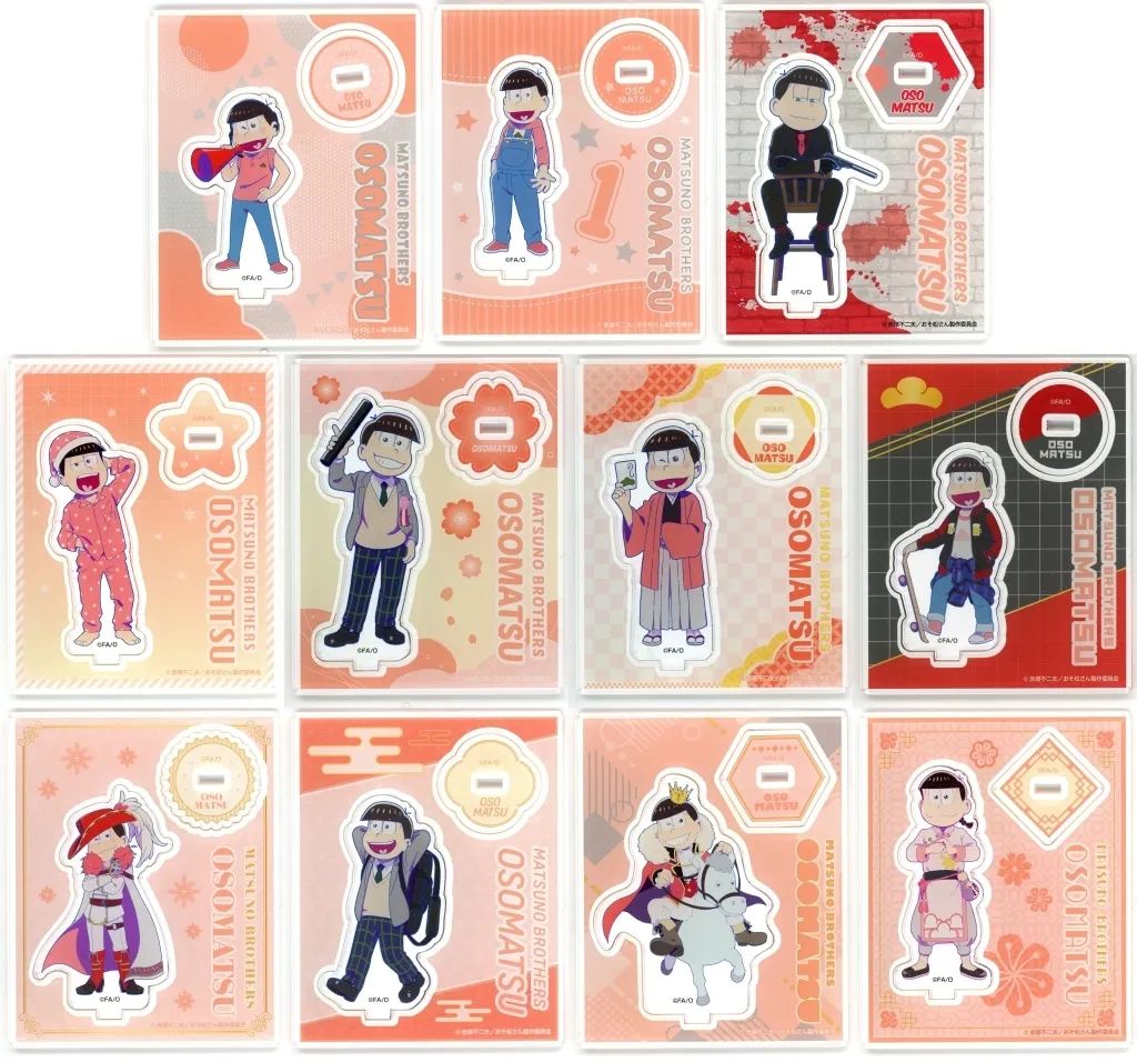 【中古】アクリルスタンド・アクリルパネル 全11種セット 「おそ松さん 10th Anniversary POP UP SHOP アクリルスタンド おそ松」
