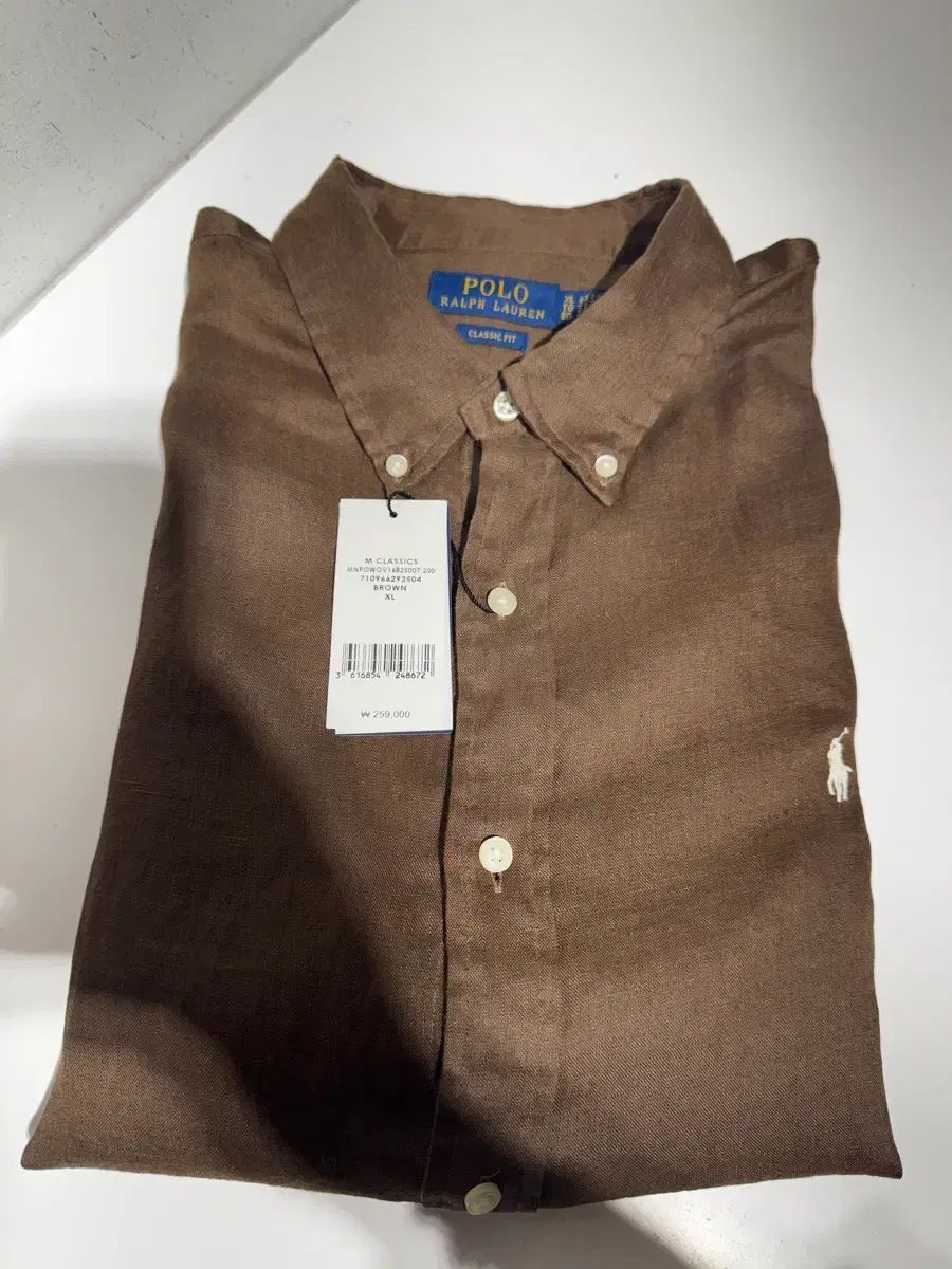ポロ 26ss クラシックフィット リネンシャツ XL