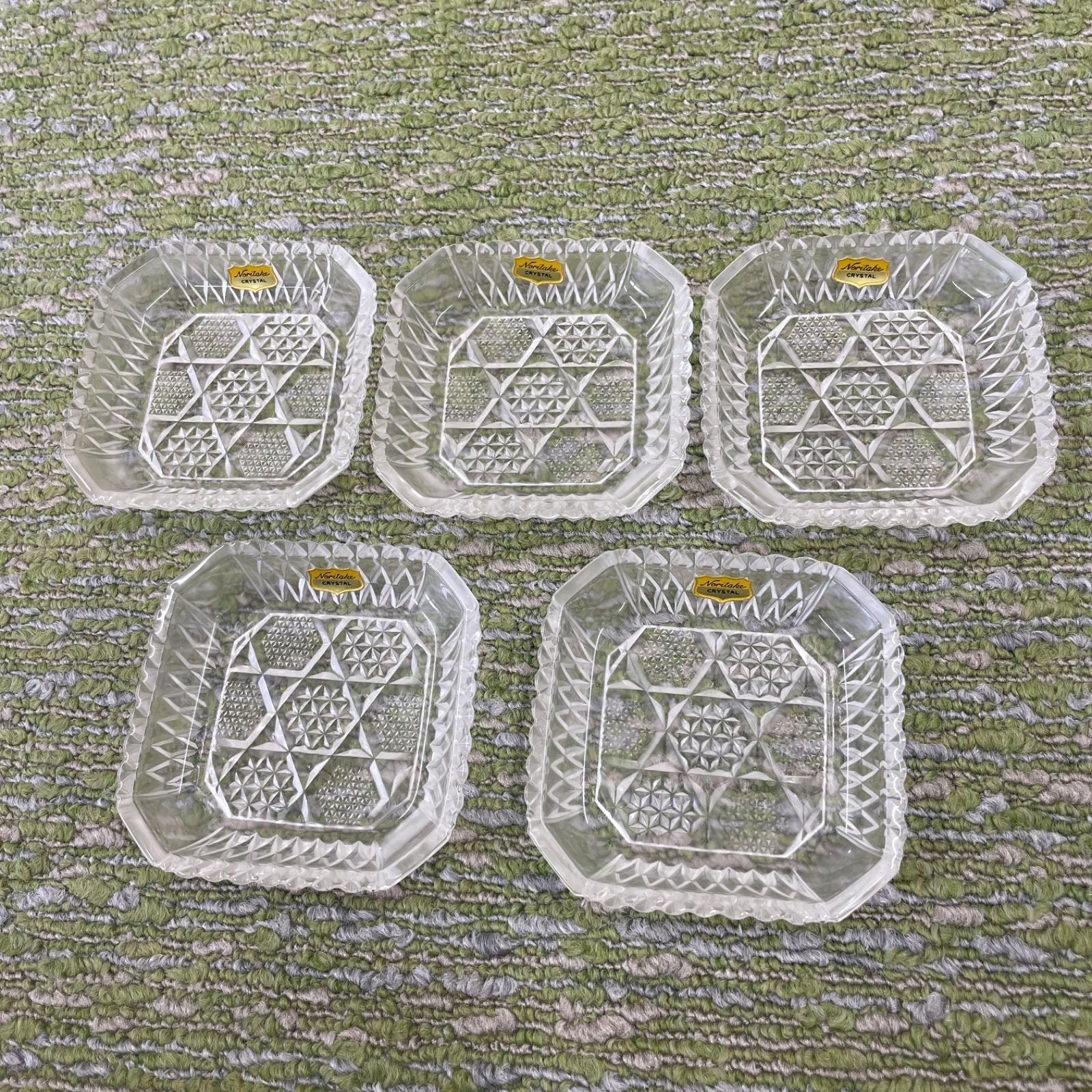 ノリタケクリスタル 小皿 5枚セット 菊小皿揃 ガラスプレート 管理番号