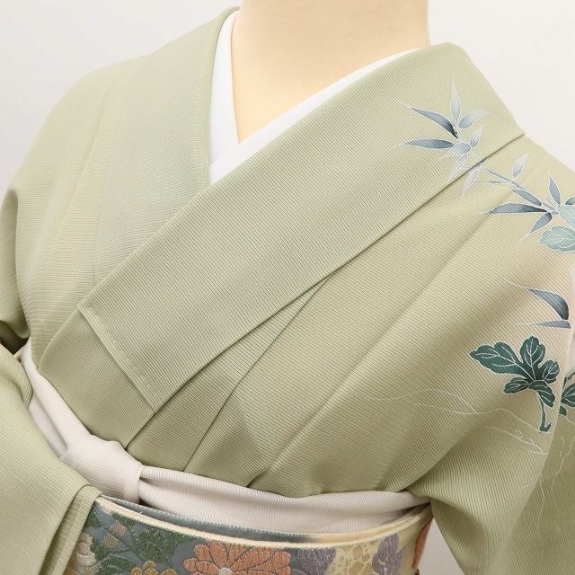 百華❀Y5145◇美品 夏着物 手描き友禅 牡丹 御所車 梅 絽 正絹 手縫い