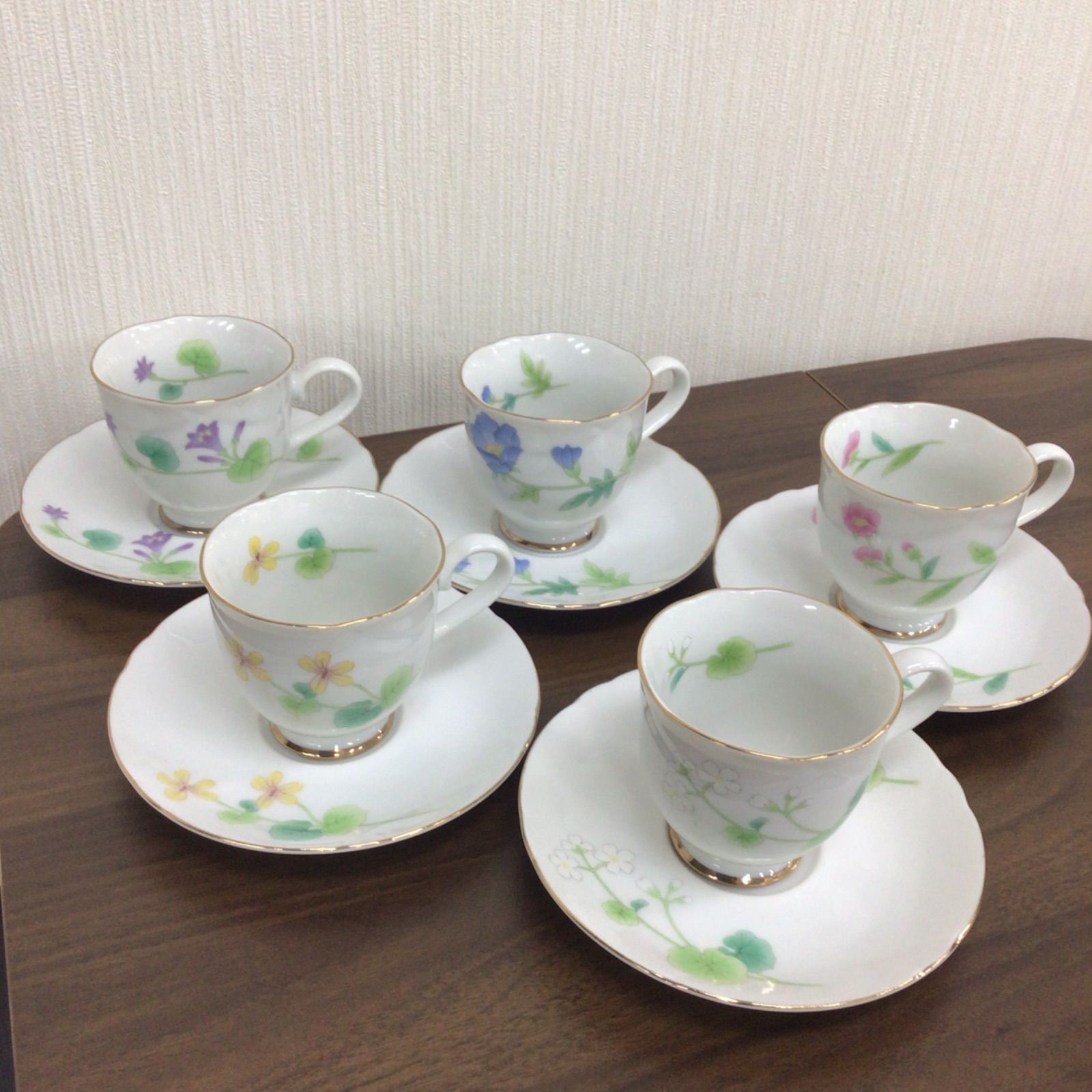 ティーカップソーサー y.kコレクション 花柄 5客セット - メルカリ