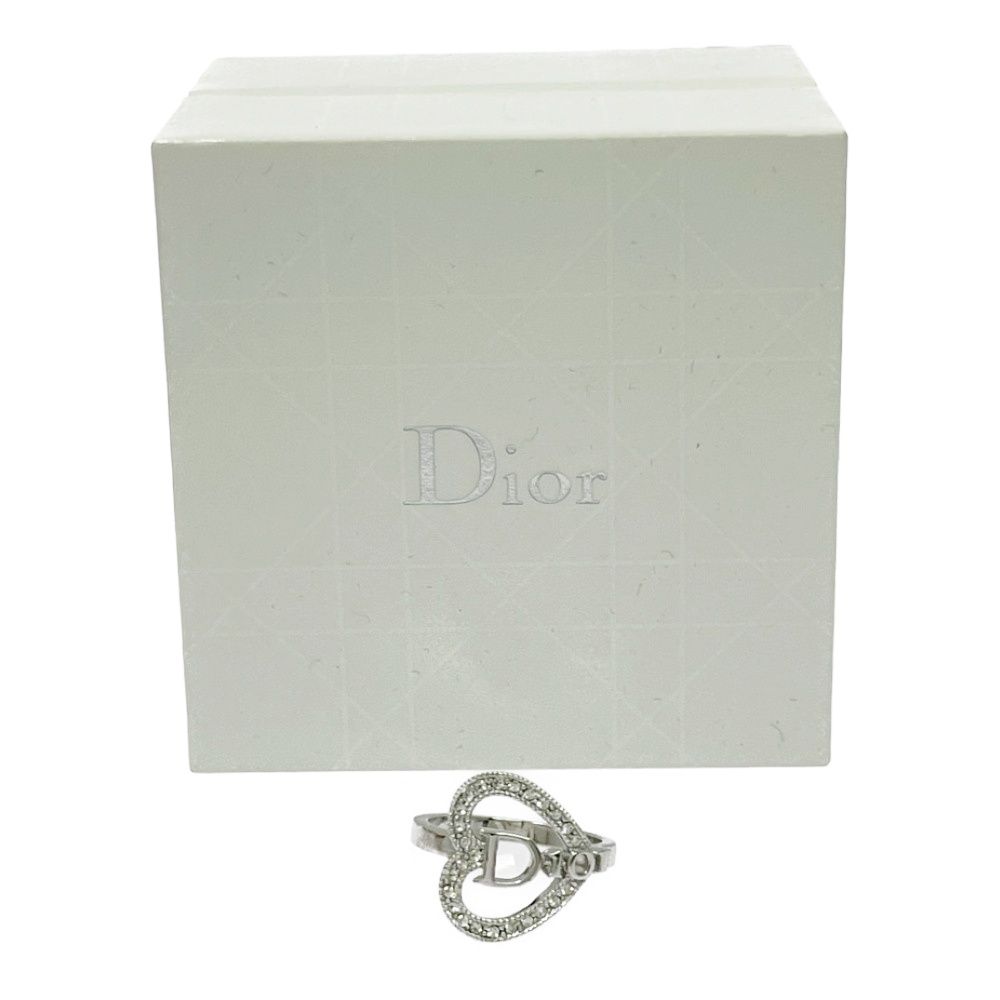 中古】【箱付き】 Dior ディオール メタル ラインストーン ハートロゴ