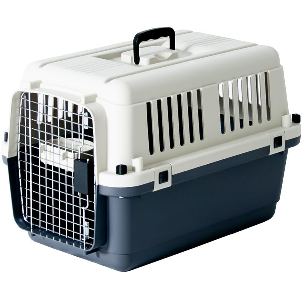プチリュバン ペットキャリー DX60 猫用 小型犬用 中型犬用 IATA基準クリア クレート 14kgまで Lサイズ 奥行き60.5 x 幅40.5 x 高さ40.5cm 猫 犬