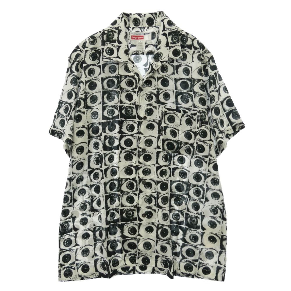 Supreme COMME des GARCONS コムデギャルソン 17SS x COMME des GARCONS SHIRT コムデギャルソンシャツ Eyes Rayon Shirt アイズ レーヨン 半袖 シャツ【美品】【中古】