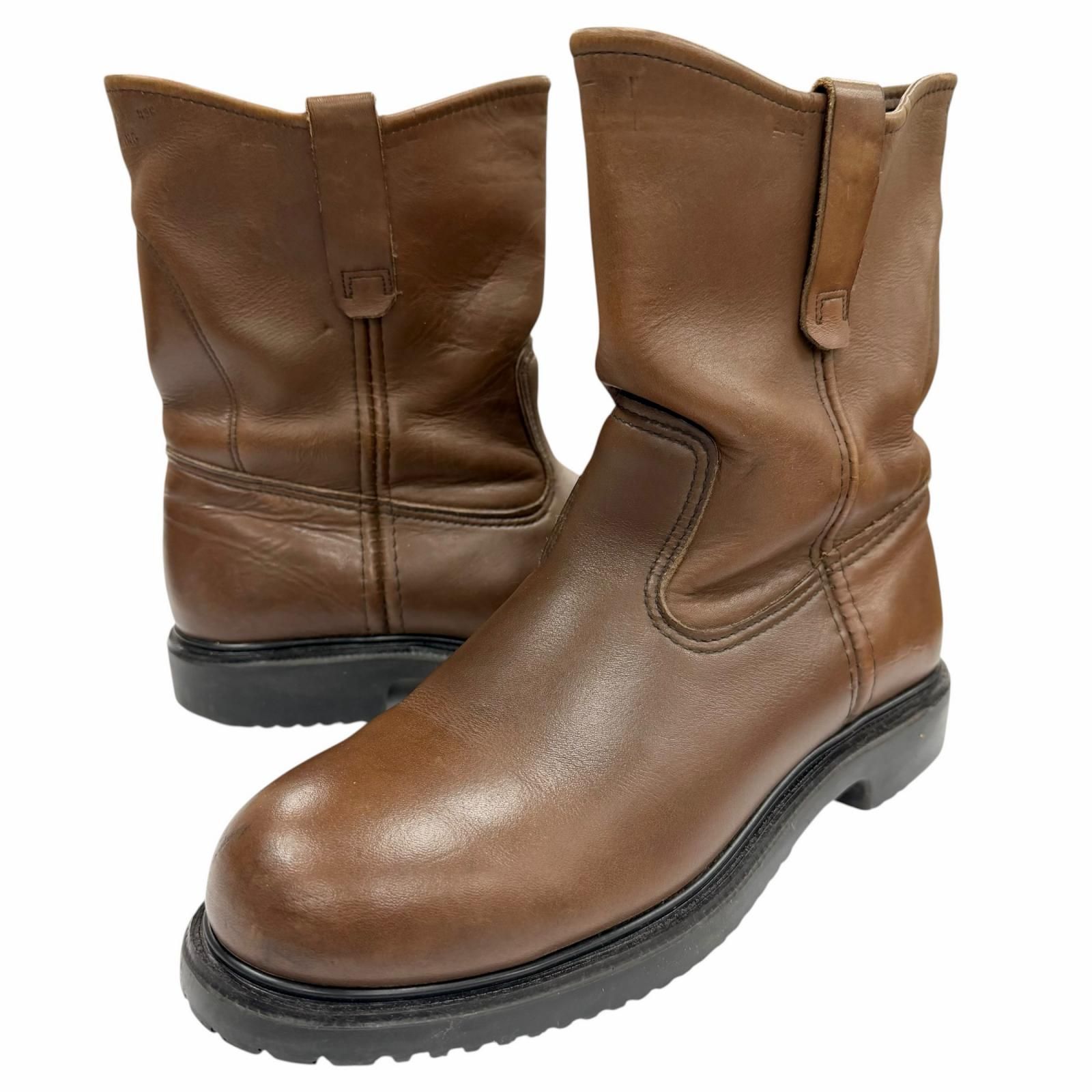 良品▼RED WING レッドウィング 1996年製 2276 レザー PT91プリントタグ スチールトゥ ペコスブーツ ブラウン 8.5 EE USA製 メンズ