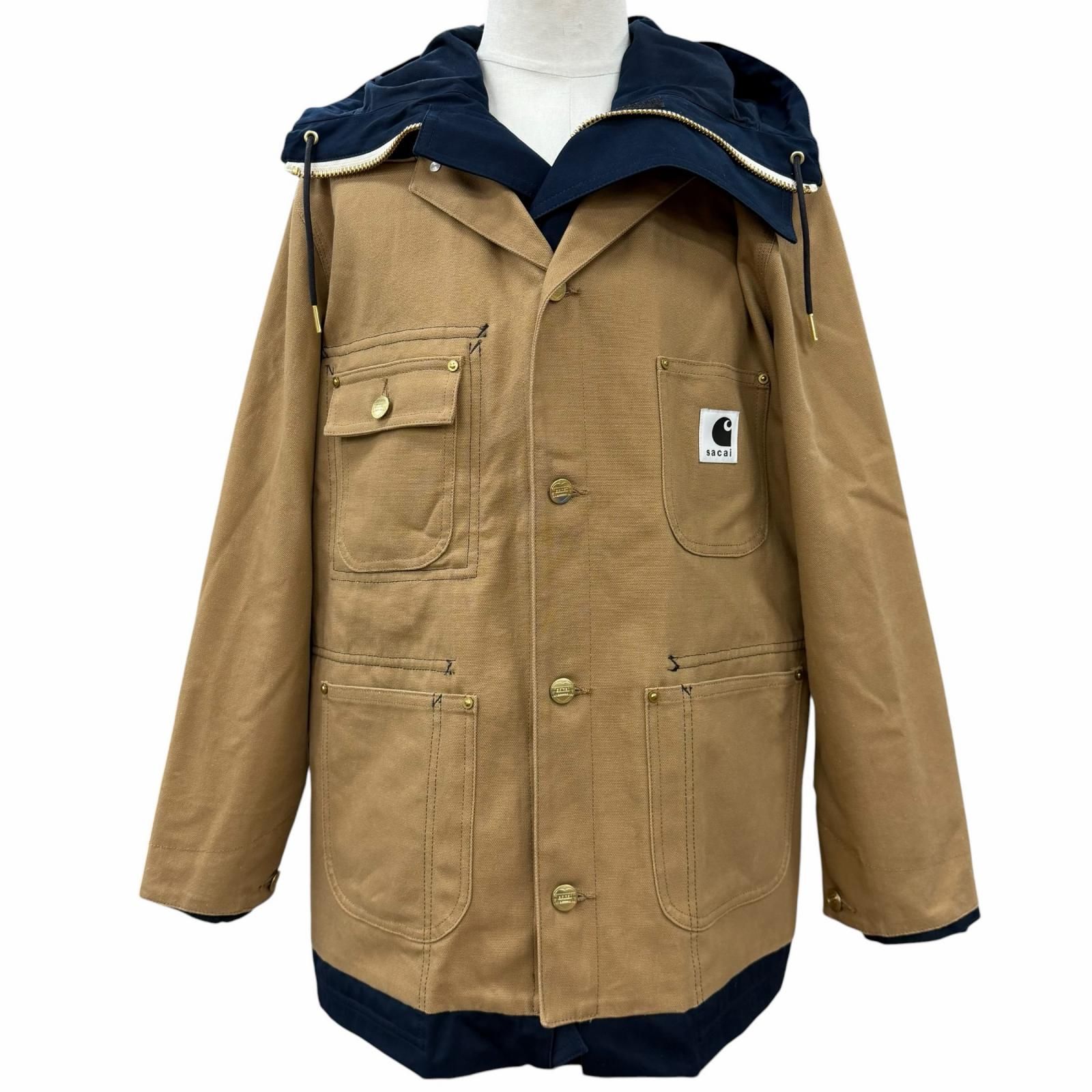 極美品▼Sacai Carhartt サカイ カーハート 24SS 24-03390M Reversible Coat 3 コーデュロイ使 フーデッド リバーシブル コート 1 正規品 極美品▽Sacai Carhartt サカイ カーハート 24SS 24-03390M Reversible