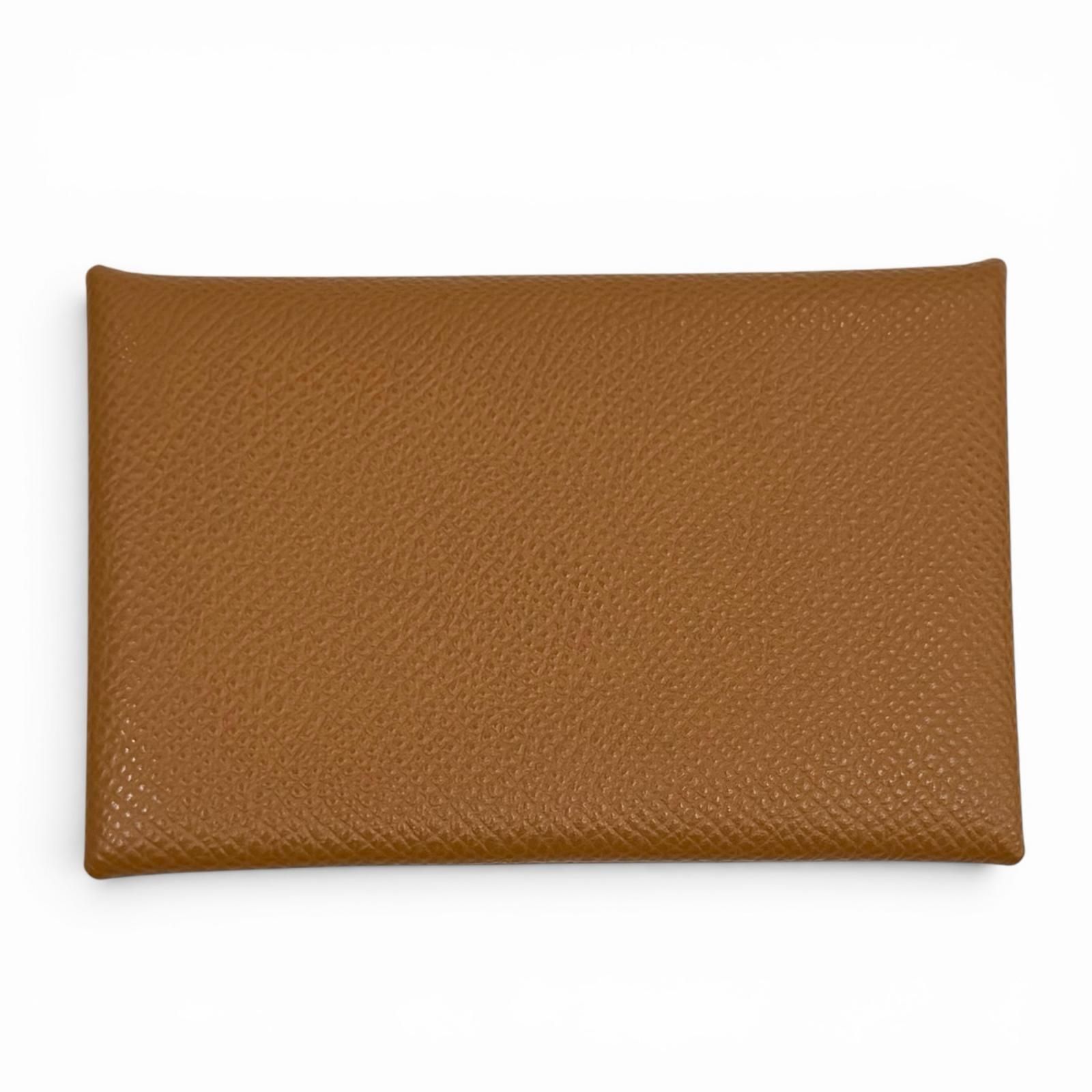 極美品★HERMES エルメス カルヴィ ゴールド ヴォーエプソン シルバー金具 名刺入れ カードケース Y刻印 フランス製 レディース 箱付き