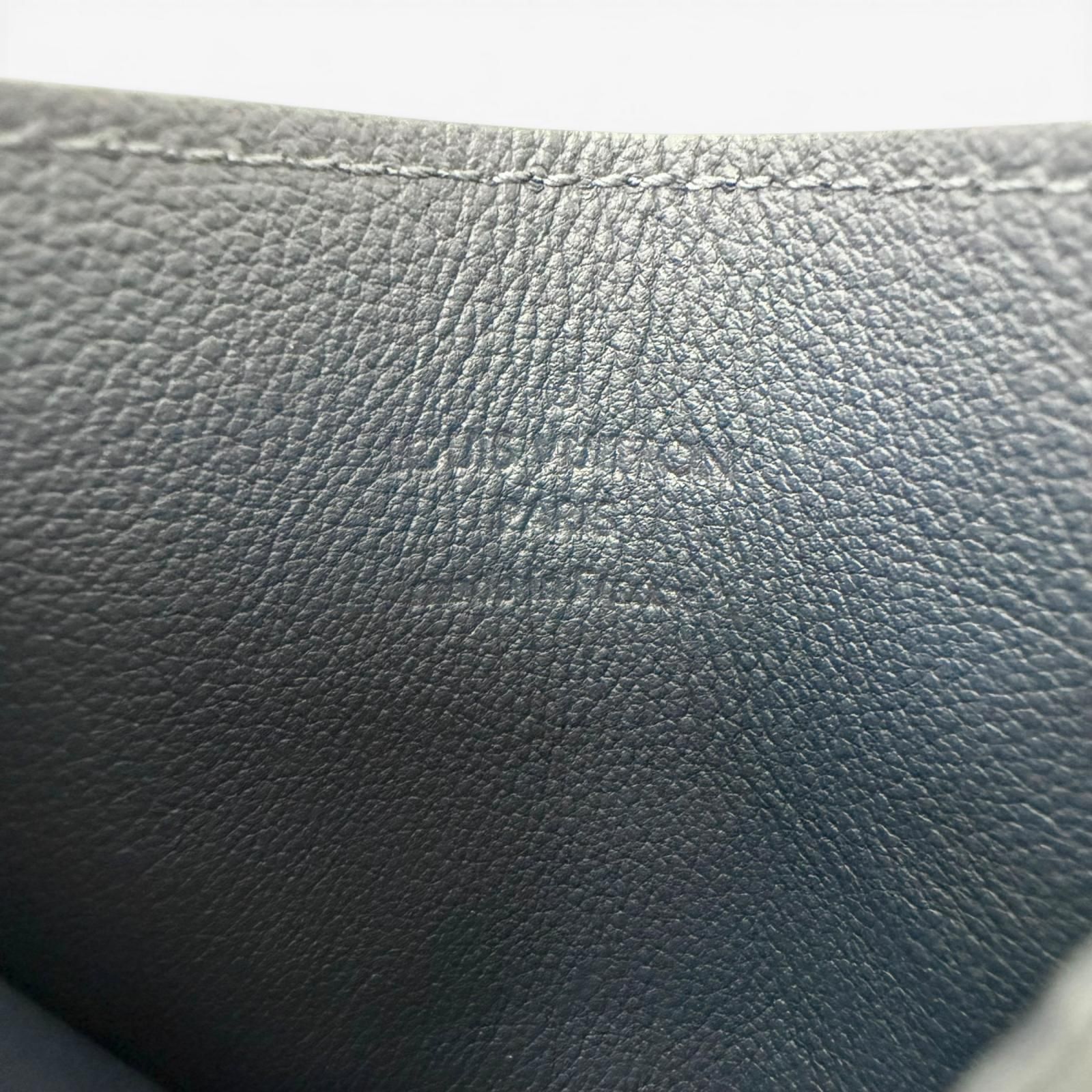 極美品□LOUIS VUITTON ルイヴィトン M83700 ポルト カルト ダブル モノグラムシャドウ レザーカードケース ブルーマリーヌ フランス製