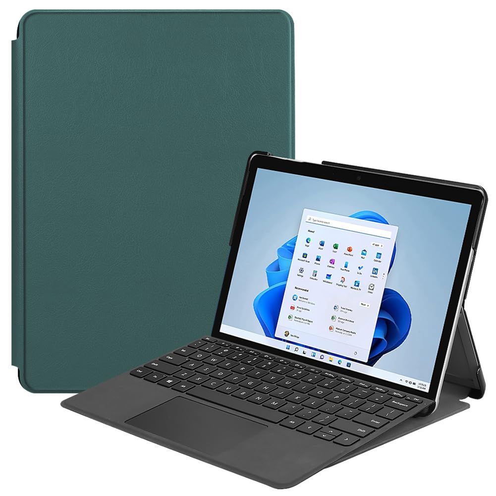 Kepuch Custer ケース 対応 Surface Go 4 2023， Go 3 2021， Go 2 2020， Go 2018， PUレザー 軽量 カバー - みどり