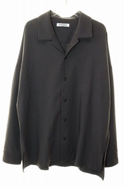 アタッチメント ATTACHMENT PE/RY STRETCH TROPICAL OVERSIZED OPEN COLLAR L/S SHIRT サイズ 2 AS32-055 ストレッチトロピカル オーバーサイズ オープンカラー シャツ ●260622