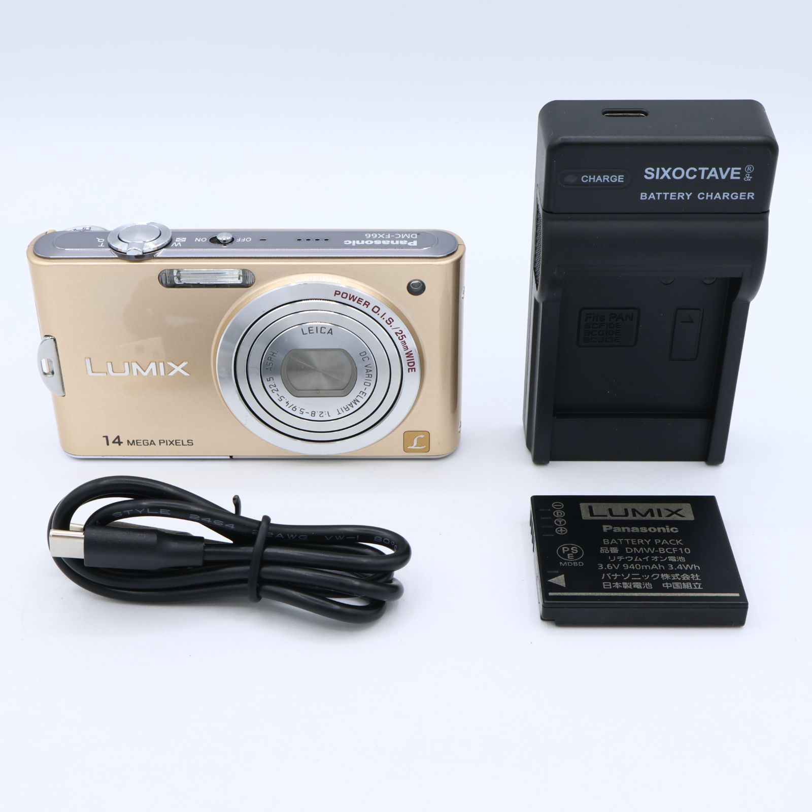 Panasonic パナソニック デジタルカメラ ルミックス リュクスゴールド DMC-FX66-N #251005_FH0DA004293