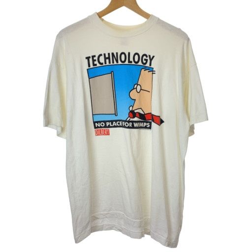 【中古】　FRUIT OF THE LOOM　Tシャツ　90s vintage　90年代　OLD　半袖　トップス　クルーネック　ディルバート　プリント　オーバーサイズ　古着　/7309
