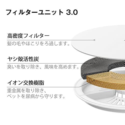 PETKIT ペット用 みずのみ器 自動給水器 循環式 犬 猫 静音ポンプ 自動パワーオフ 1.8L大容量 (ホワイト)★m 4b8f259f