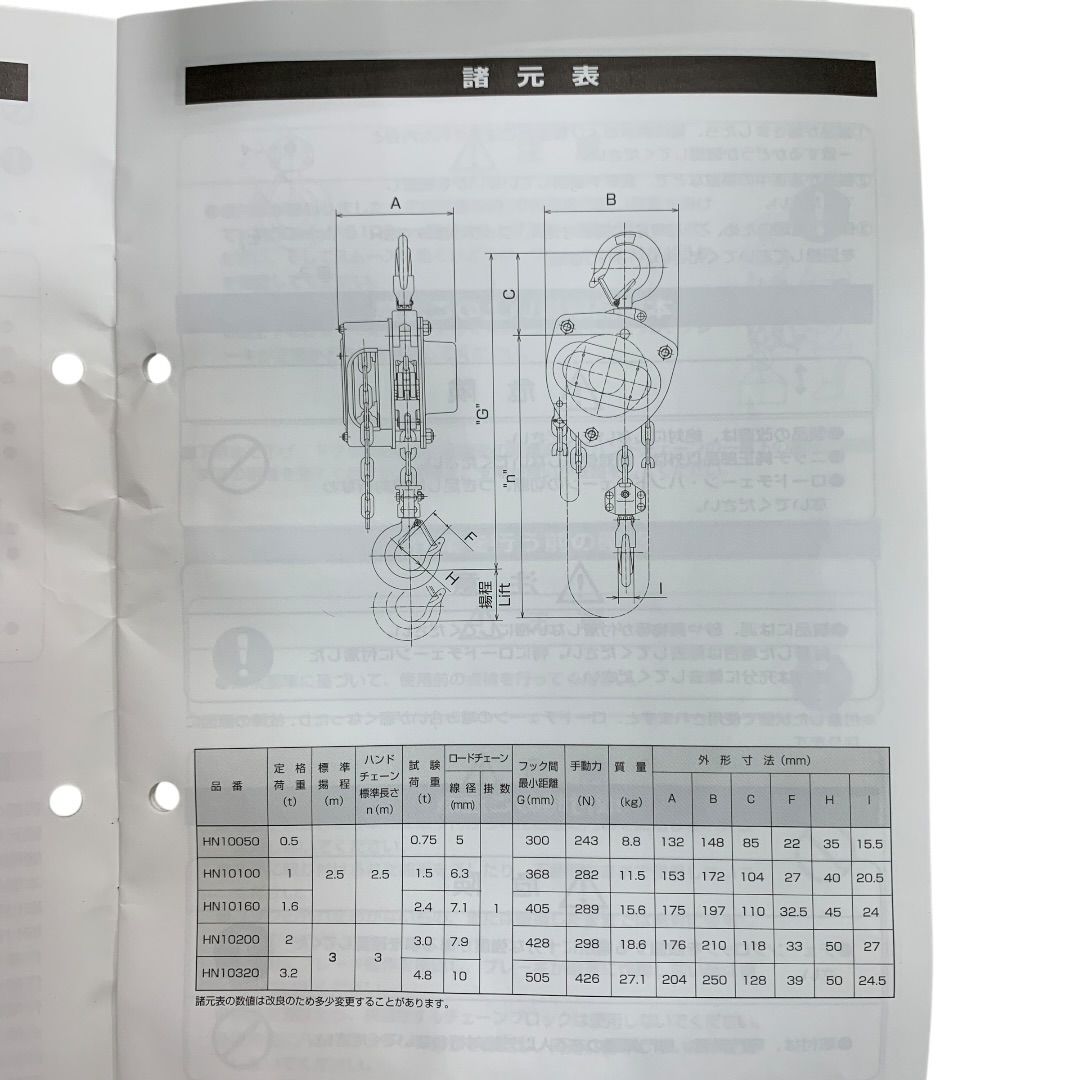 NITCHI ニッチ チェーンブロック 2.0ｔ ＨＮ１０２００ 中古　　M80623-5