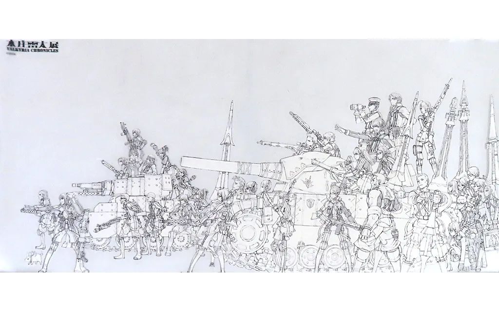 【中古】クリアポスター 集合クリアポスター 戦場のヴァルキュリア(線画) 「本庄雷太＆戦場のヴァルキュリア展」