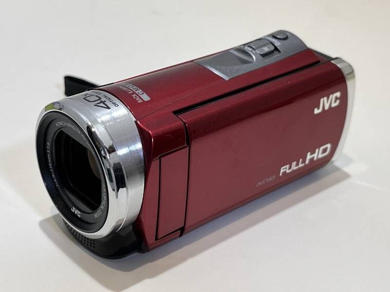 ほぼ新品 JVC Everio GZ-E600 ビデオカメラ 完品 JVC Everio GZ-E600 レッド ハイビジョン ビデオカメラ 13年製 簡易
