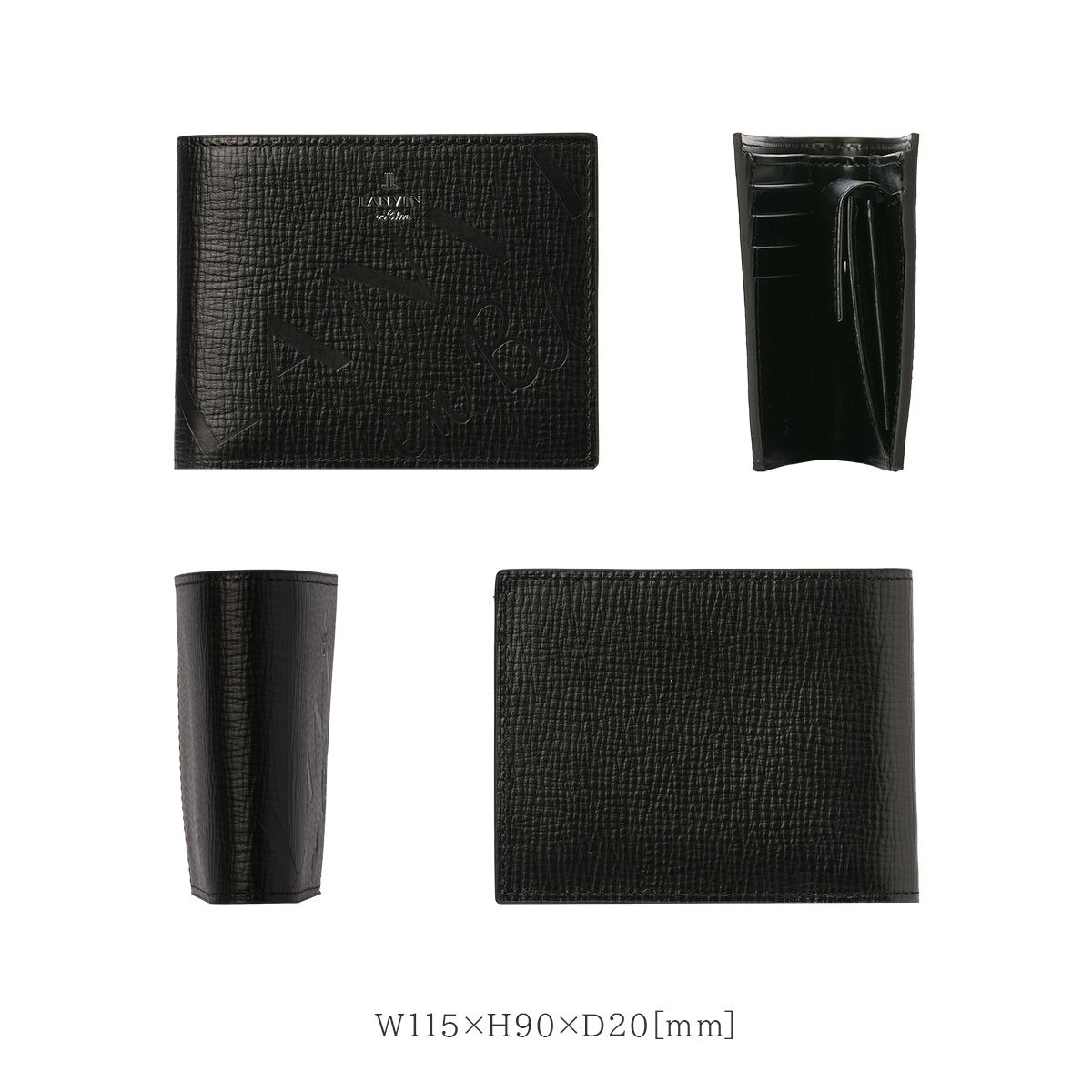 【メーカー正規品】ランバンオンブルー バトラー 二つ折り財布 メンズ レディース ブランド レザー 本革 LANVIN en Bleu Butler 519614｜詳細画像