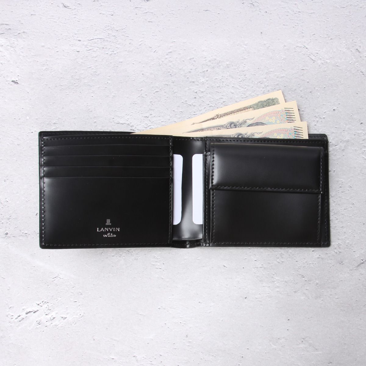 【メーカー正規品】ランバンオンブルー バトラー 二つ折り財布 メンズ レディース ブランド レザー 本革 LANVIN en Bleu Butler 519614｜詳細画像