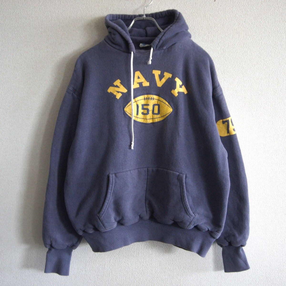 【希少】WAREHOUSE 【JOHN GLUCKOW NAVY ダブルフェイス 後付け パーカー】 XL ウエアハウス ジョングラッコー 26060736