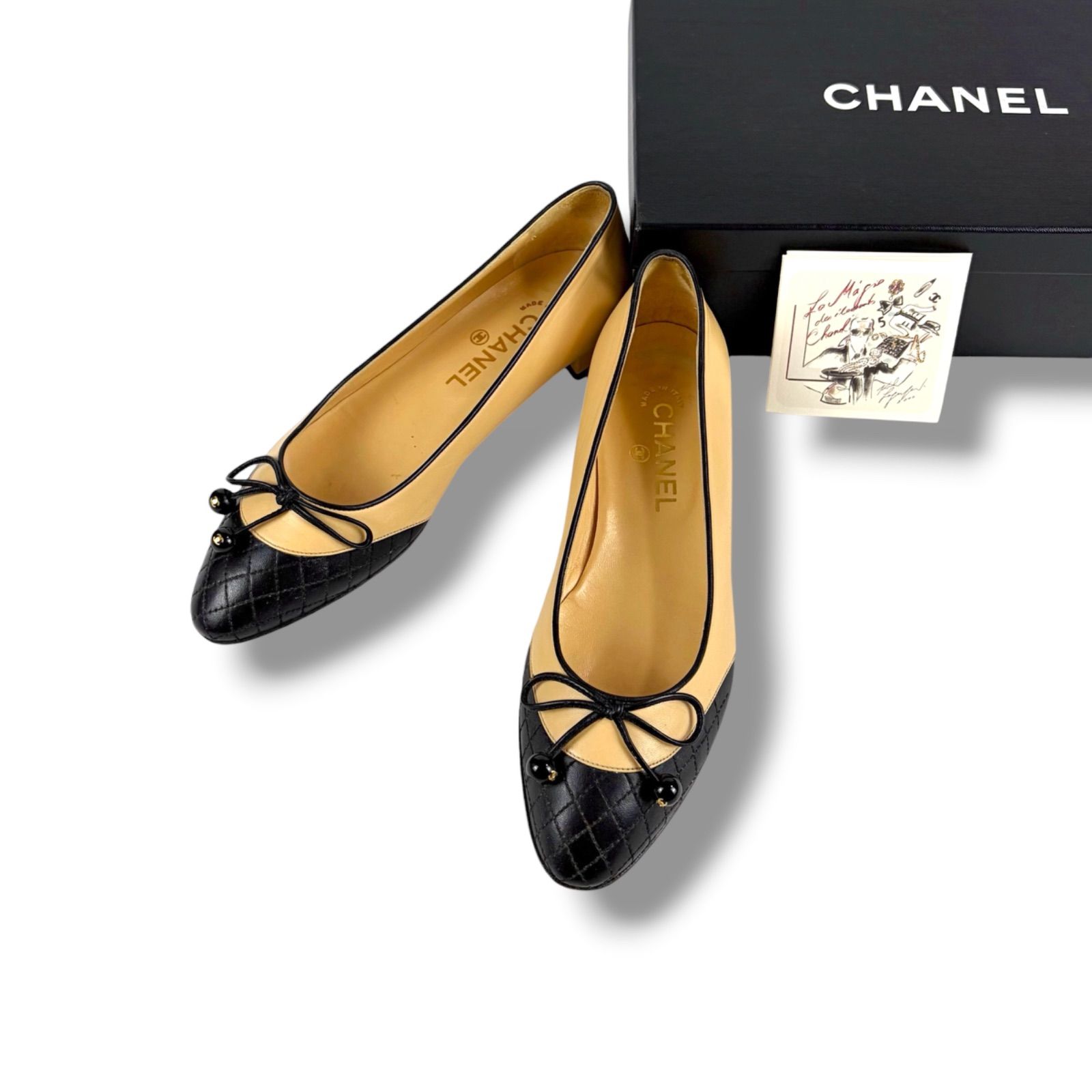 シャネル CHANEL ココマーク リボン バレリーナシューズ バレエ