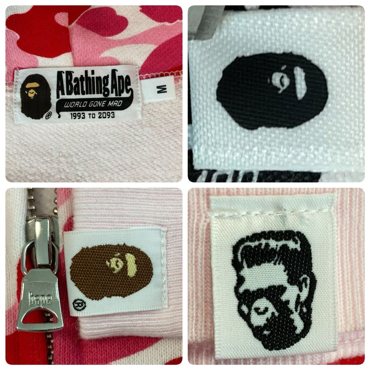 ABC CAMO PINK シャーク パーカー Mサイズ shark full zip hoodie a bathing ape BAPE エイプ ベイプ アベイシングエイプ ABCカモ z3375