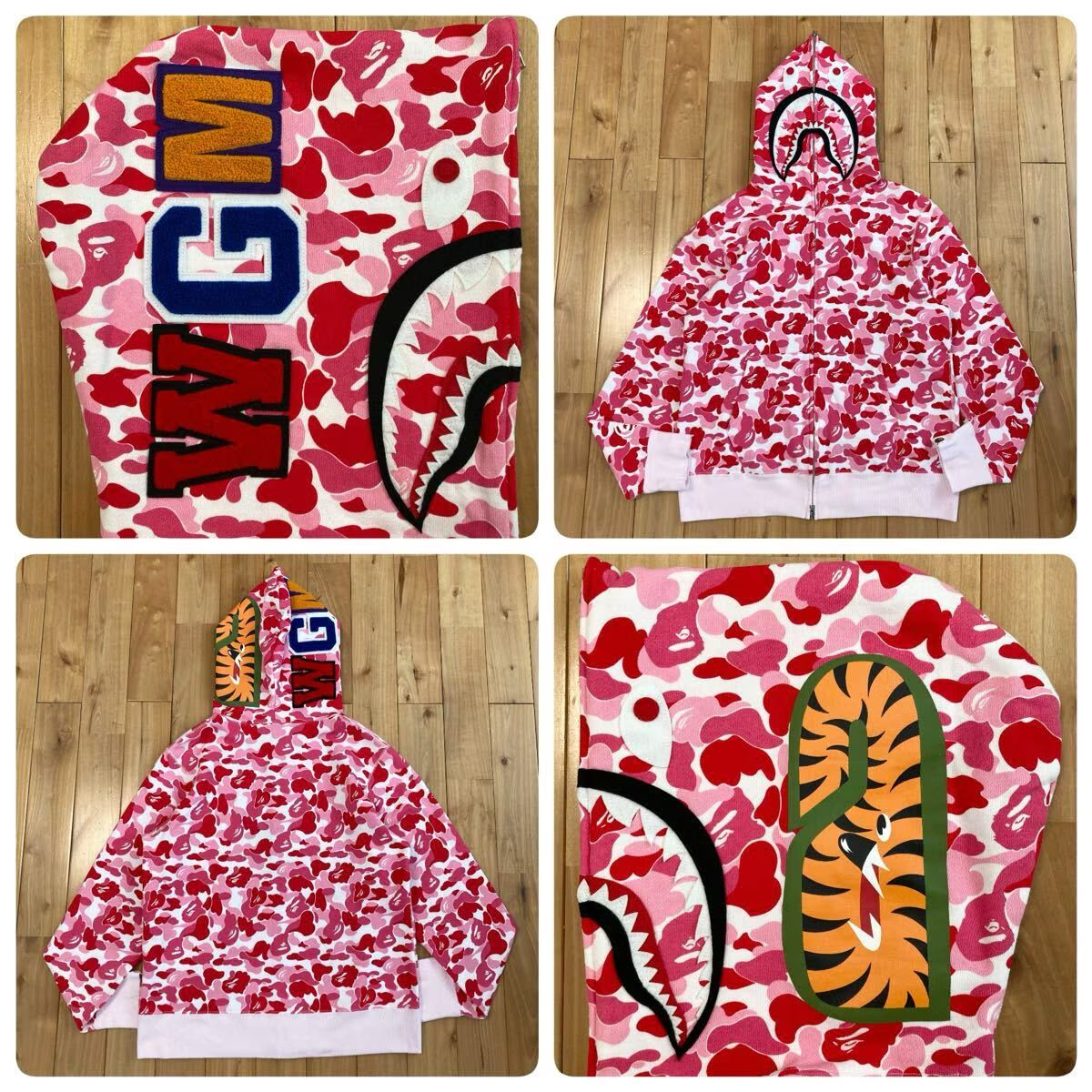 ABC CAMO PINK シャーク パーカー Mサイズ shark full zip hoodie a
