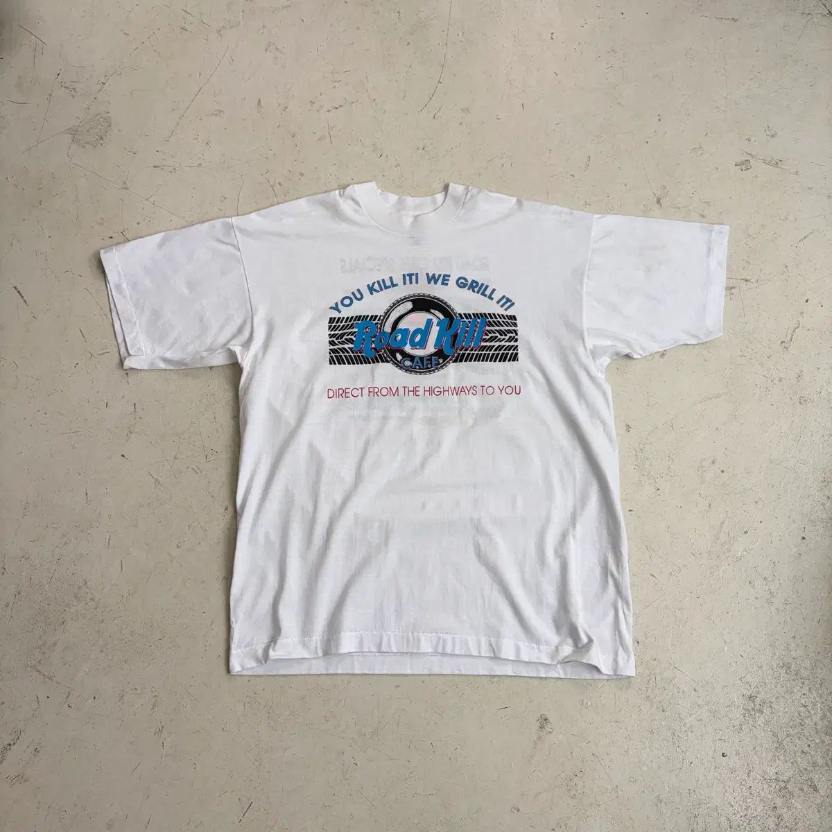 90s USA Road Kill Cafe ヴィンテージ シングルステッチ 半袖Tシャツ XL